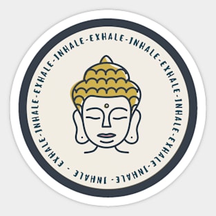 Inhale, exhale, meditates Sticker